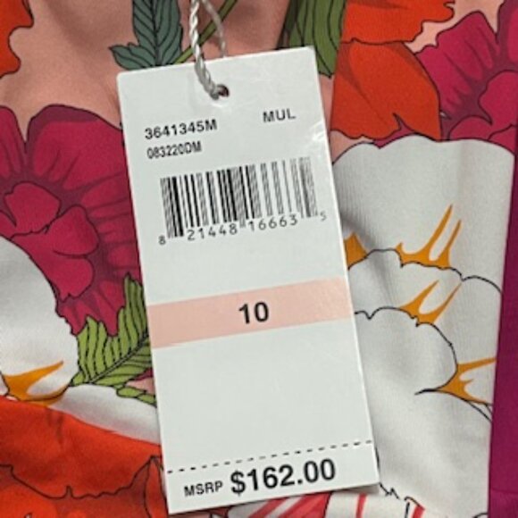 NEW Trina Turk‎ 1-Piece Swimsuit Women’s Size 10 Floral Moderate Coverage V-neck - Picture 9 of 14